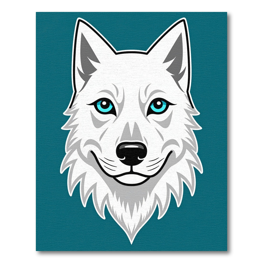 Arctic Wolf Blue Eyes White Fur Rug