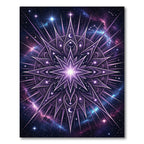 Celestial Purple Radiant Star Mandala Rug