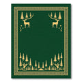 Golden Forest Deer Scenes Frame Rug