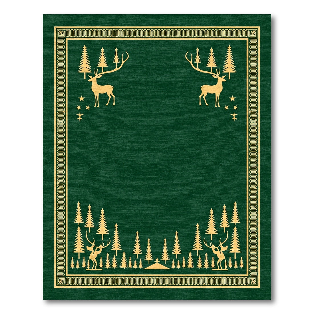 Golden Forest Deer Scenes Frame Rug