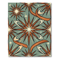 Mid-Century Retro Starburst Sage Area Rug