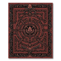 Ornate Crimson Baroque Circular Filigree Rug