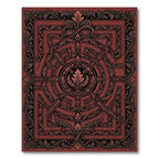 Ornate Crimson Baroque Circular Filigree Rug