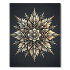 Elegant Gold Ivory Filigree Medallion Rug
