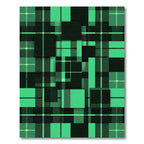 Geometric Emerald Grid Plaid Rug