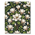 Elegant White Magnolia Branch Garden Rug