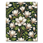 Elegant White Magnolia Branch Garden Rug