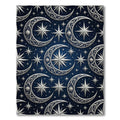 Celestial Silver Moon and Star Navy Rug