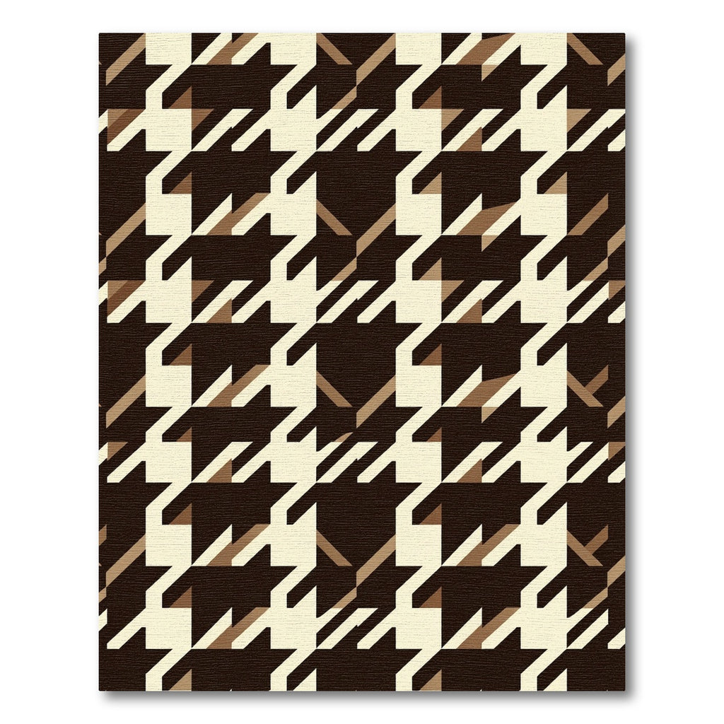 Rich Brown Houndstooth Checkered Rug