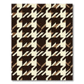 Rich Brown Houndstooth Checkered Rug