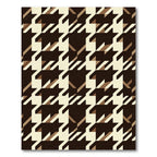 Rich Brown Houndstooth Checkered Rug