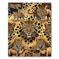 Golden Leopard Savannah Wildlife Scene Rug