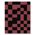 Crimson Black Checkerboard Grid Rug