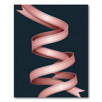 Rose Gold Swirling Ribbon Texture Rug