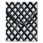Monochrome Interlocking Diagonal Stripes Rug