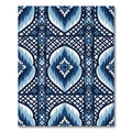 Coastal Blue Geometric Medallion Rug