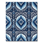 Coastal Blue Geometric Medallion Rug