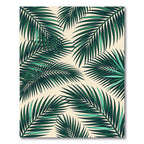 Lush Tropical Green Palm Foliage Rug