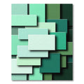 Modern Emerald Jade Geometric Block Rug