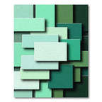 Modern Emerald Jade Geometric Block Rug