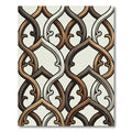 Elegant Brown Interlocking Lattice Rug