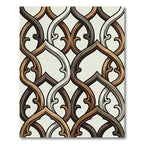 Elegant Brown Interlocking Lattice Rug