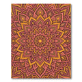 Radiant Saffron Coral Ornate Mandala Rug