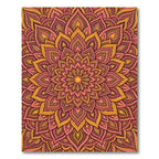 Radiant Saffron Coral Ornate Mandala Rug
