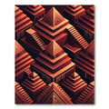 Terracotta Geometric Pyramid Steps Rug