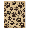 Rustic Taupe Paw Print Animal Track Rug