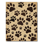 Rustic Taupe Paw Print Animal Track Rug
