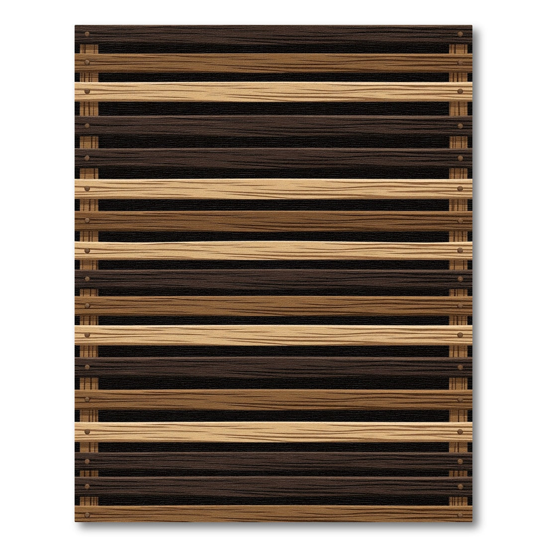 Rustic Horizontal Plank Striped Texture Rug