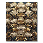Glamorous Gold Fan Accordion Arrangement Rug
