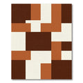 Modern Minimalist Earth Tone Geometric Block Rug