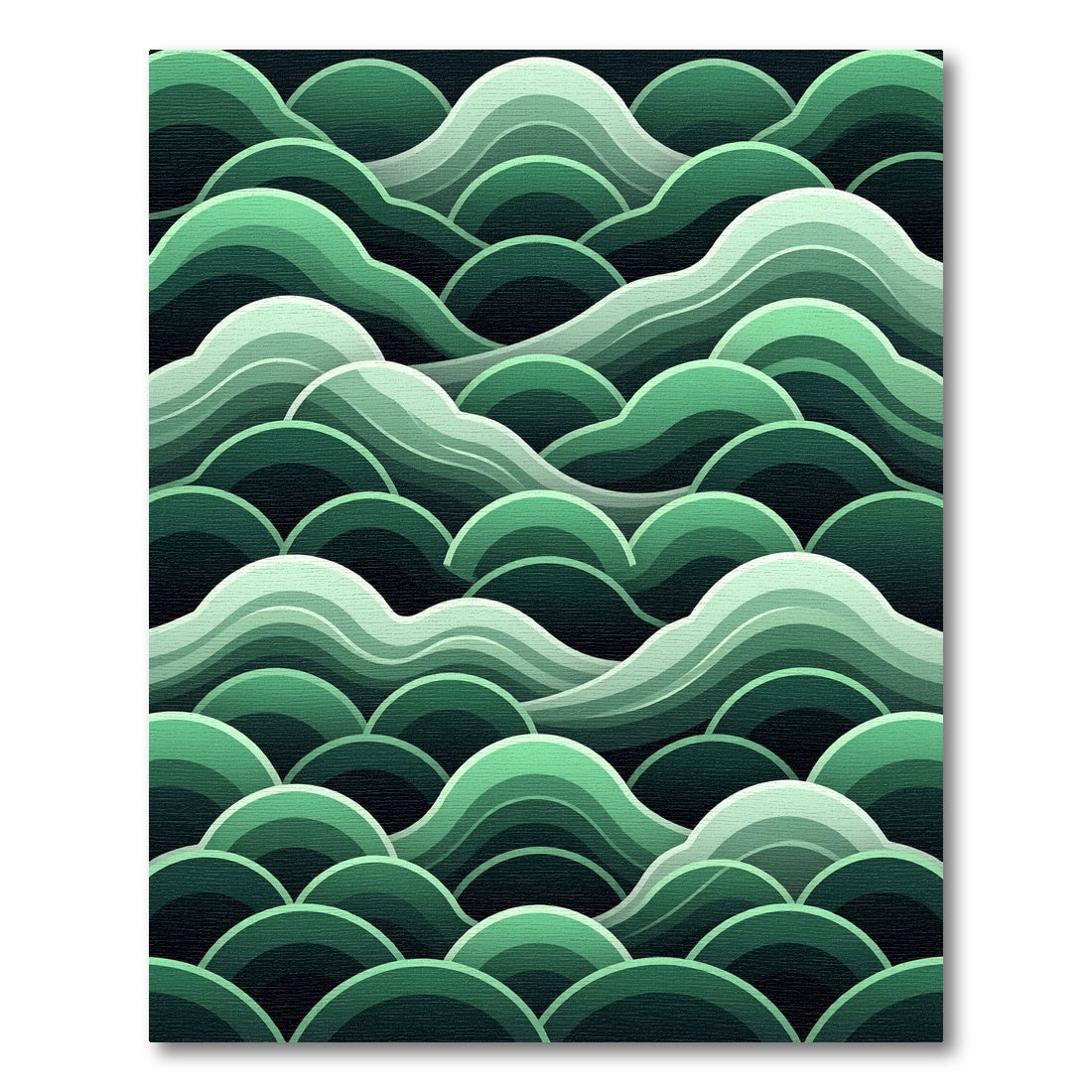 Modern Serene Jade Rolling Wave Rug
