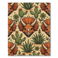 Triceratops Terra Cotta Desert Cactus Art Rug