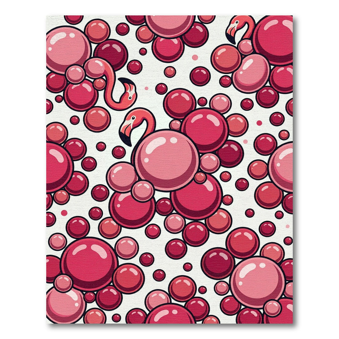 Pink Flamingo Bubble Cluster Rug
