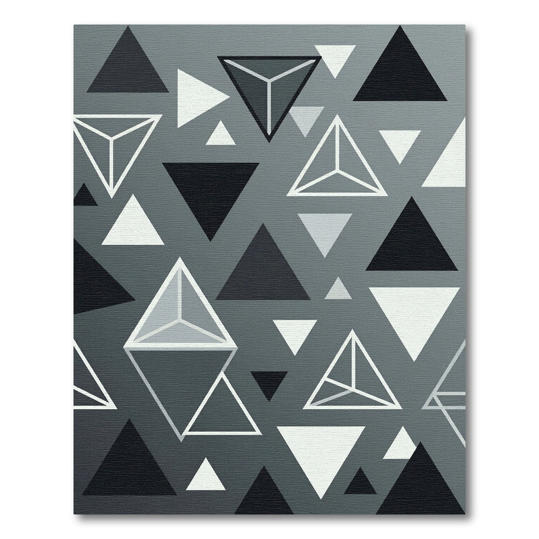 Monochromatic Geometric Triangle Abstract Composition Rug