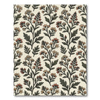 Cream Tan Floral Branch Pattern Rug