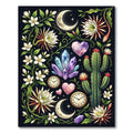 Celestial Moon Cactus Magic Crystal Garden Rug