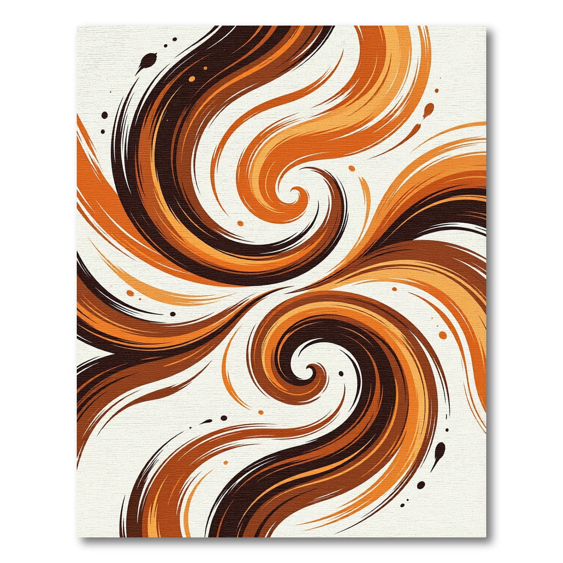 Modern Ochre And Bronze Swirling Abstract Rug
