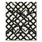 Monochrome Geometric Gothic Trellis Rug