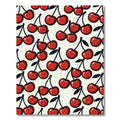Retro Vibrant Red Cherry Illustration Rug