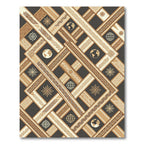 Earth Tone Geometric Globe Stripe Rug