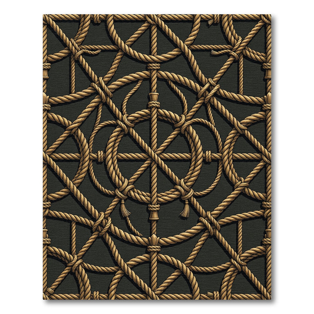Nautical Rope Netting Arrangement Rug