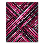 Modern Magenta Diagonal Striated Abstract Rug