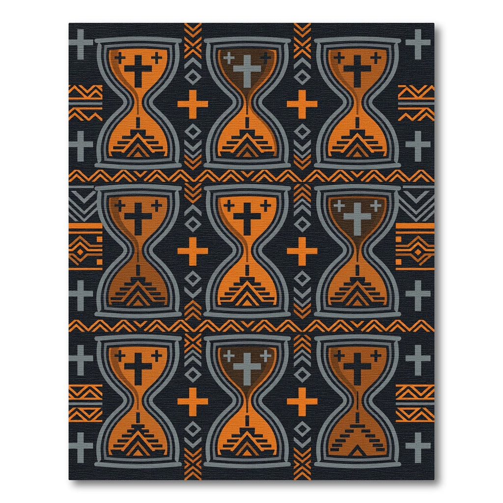 Orange Hourglass Geometric Tribal Rug
