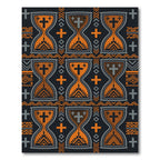 Orange Hourglass Geometric Tribal Rug