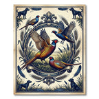 Vintage Field Pheasant and Labrador Illustration Rug
