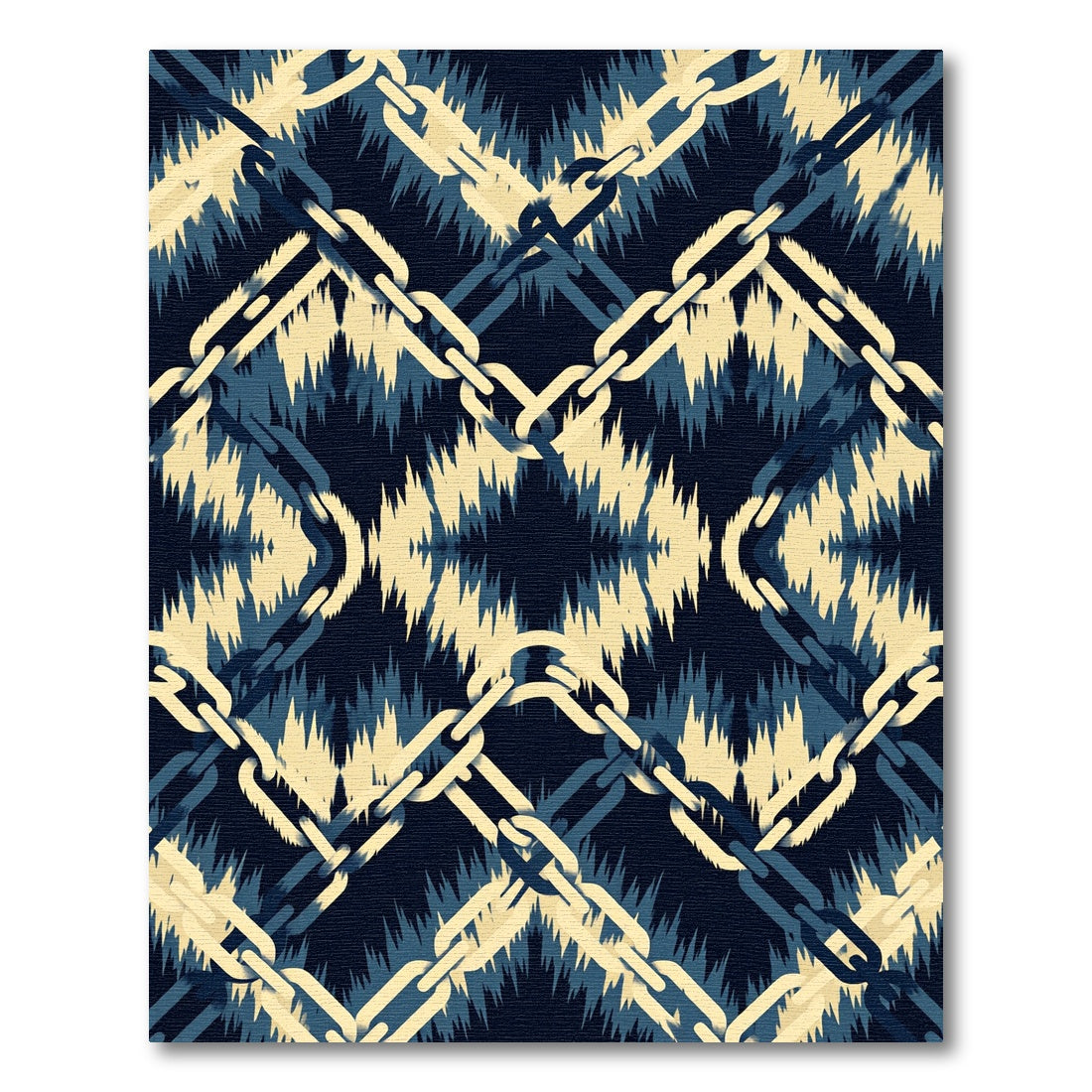Deep Blue Chain Link Rug